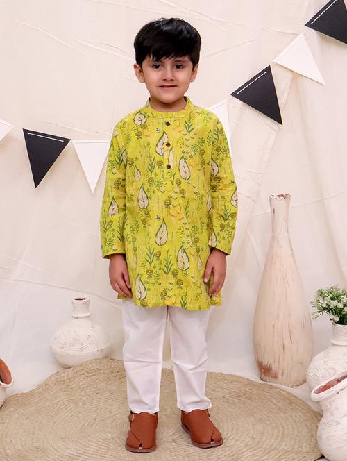 boys printed long sleeve kurta sets - 21563927 -  Standard Image - 0