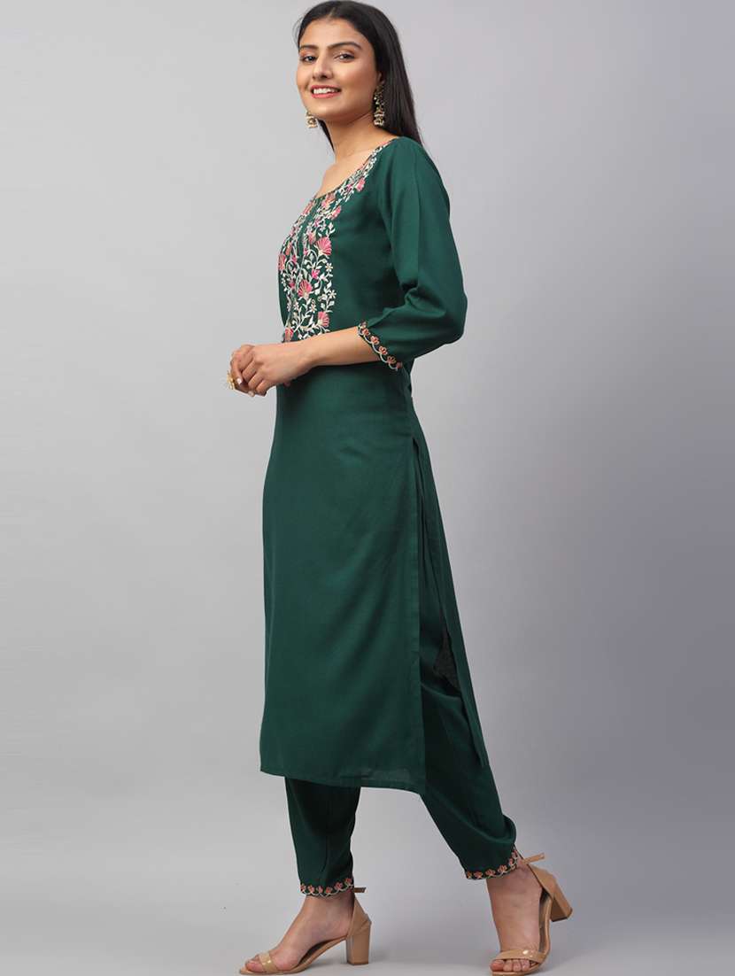 women embroidered kurta pant set - 21564073 - Standard Image - 2