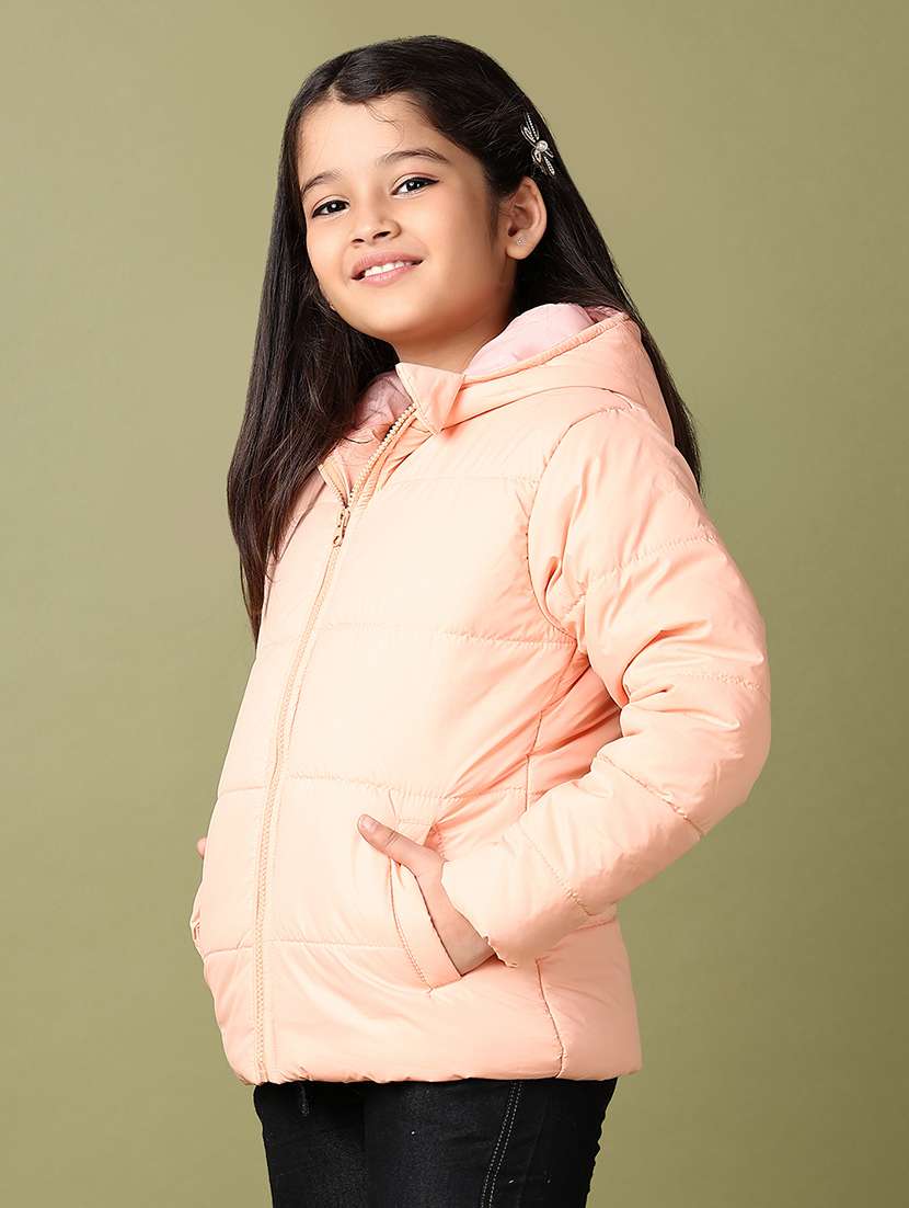 girls solid long sleeve quilted jacket - 21564120 -  Standard Image - 2