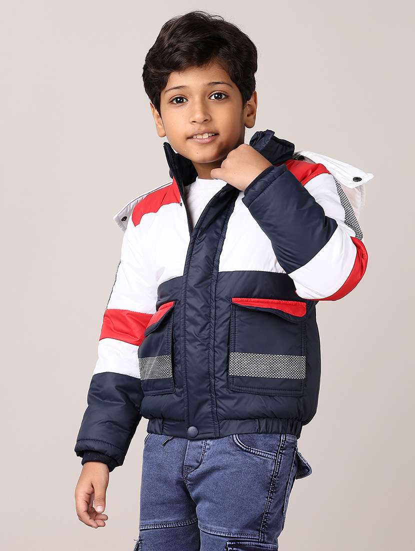 boys color block long sleeve hooded bomber jacket - 21564134 -  Standard Image - 2