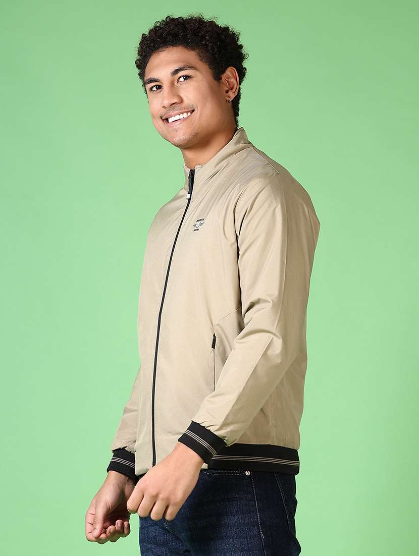 men long sleeves solid bomber jacket - 21564144 -  Standard Image - 2