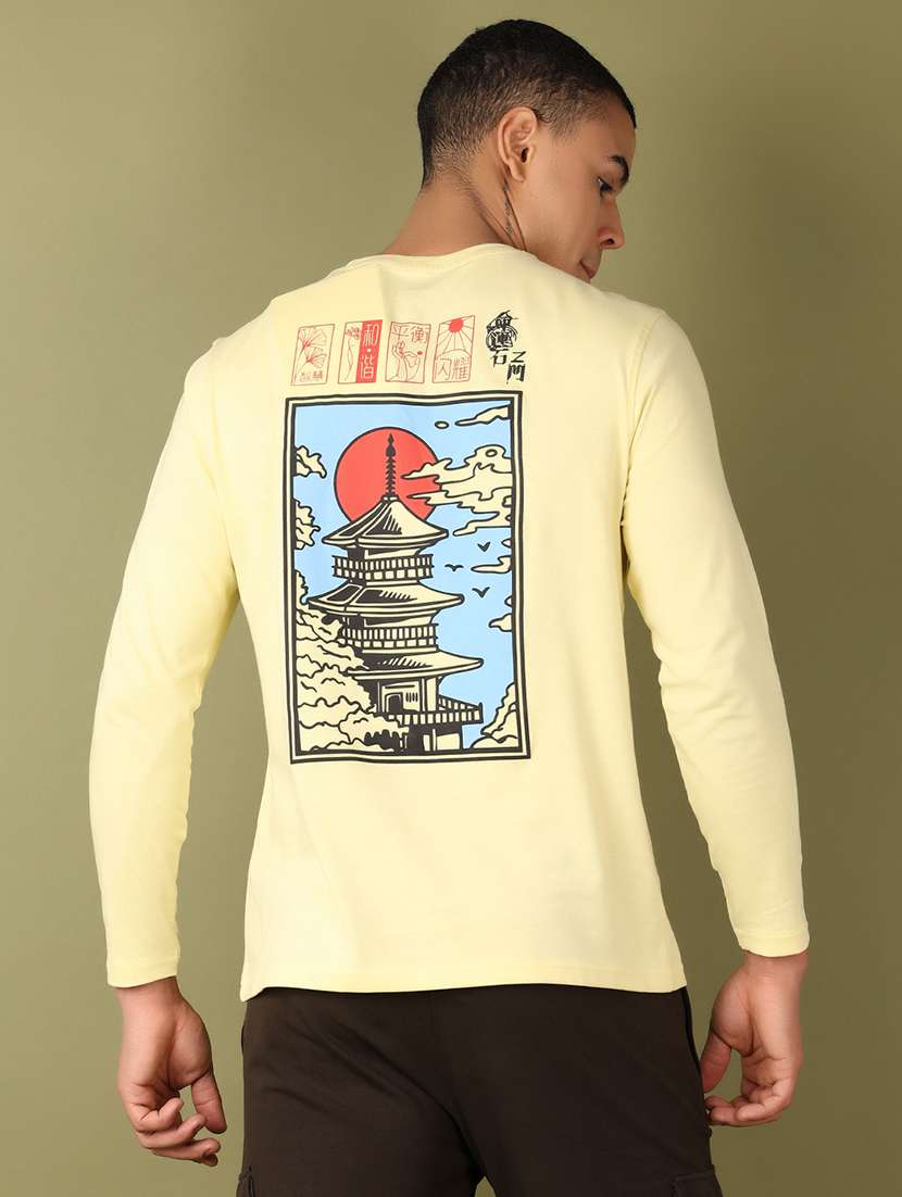 men round neck front & back print t-shirt - 21564159 -  Standard Image - 2