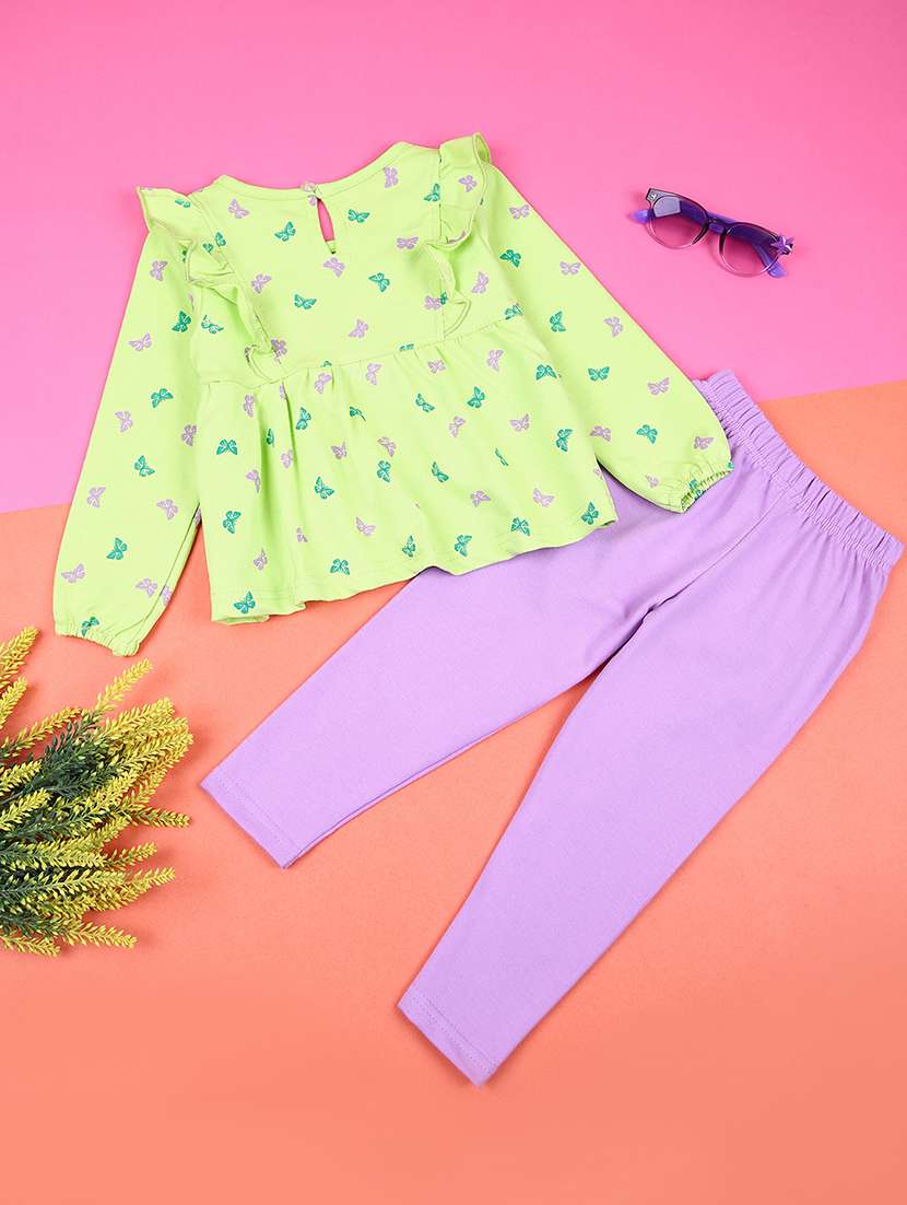 Girls Printed Top & Leggings Full Length Set - 21564174 -  Standard Image - 2