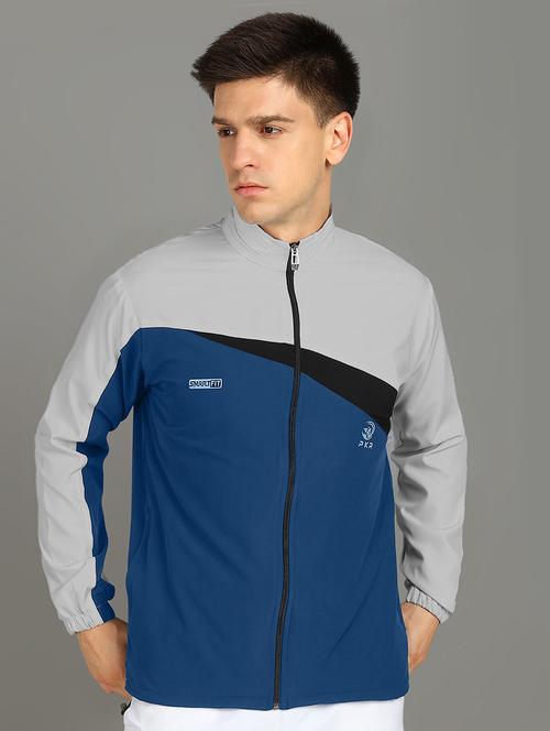 men color block long sleeve biker jacket - 21564673 -  Standard Image - 0