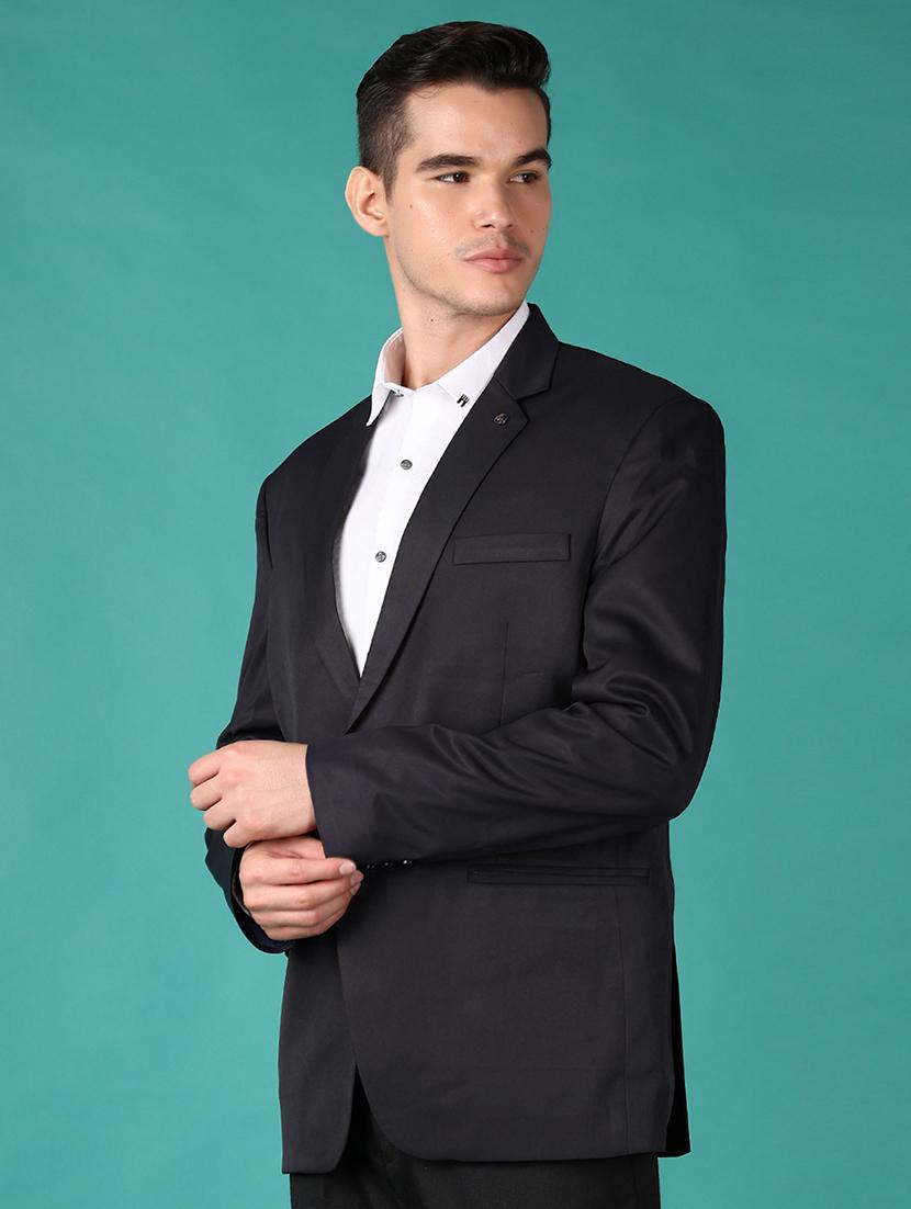 men solid single breasted formal blazer - 21564852 - Standard Image - 2
