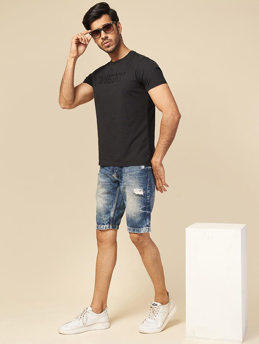 men round neck typographic short sleeve t-shirt - 21565145 - Standard Image - 2