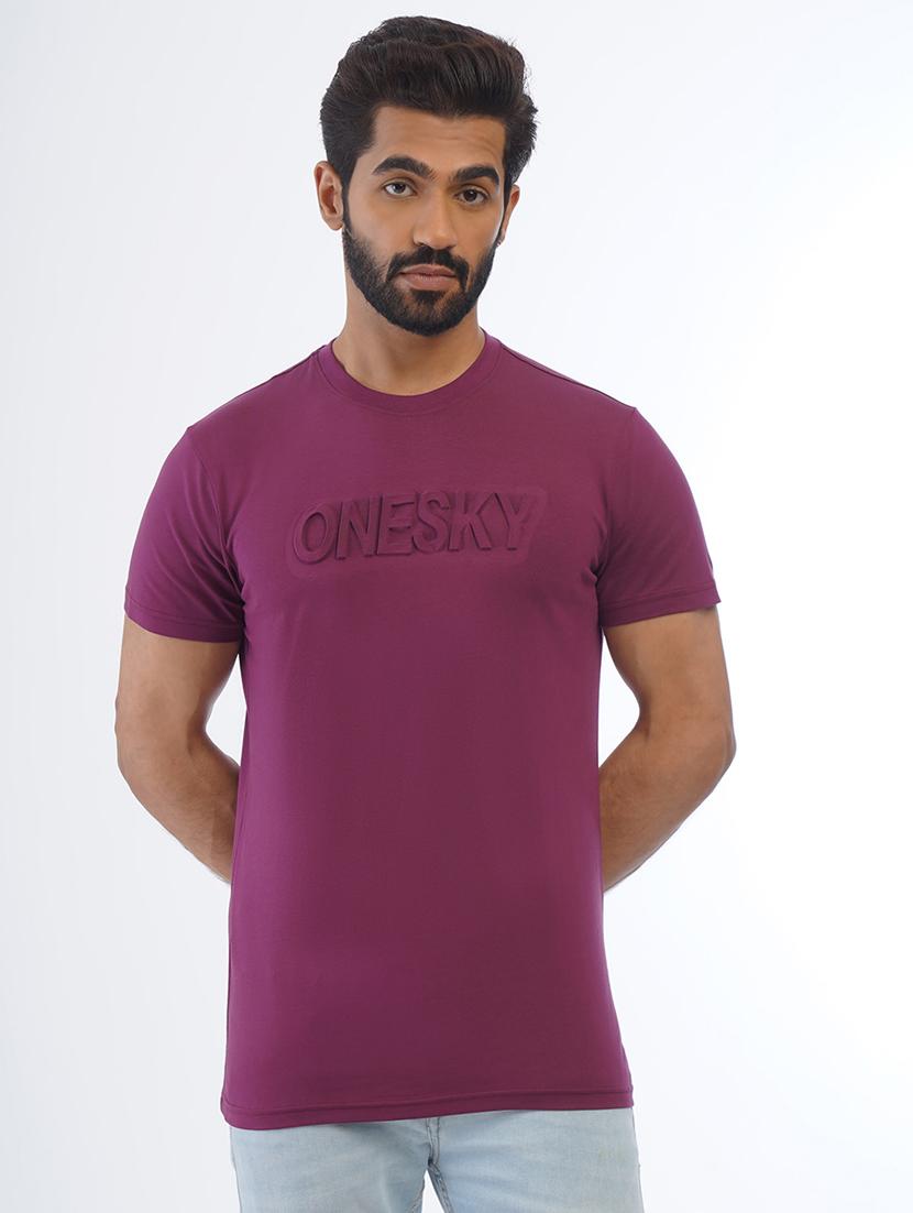men round neck typographic short sleeve t-shirt - 21565149 - Zoom Image - 0