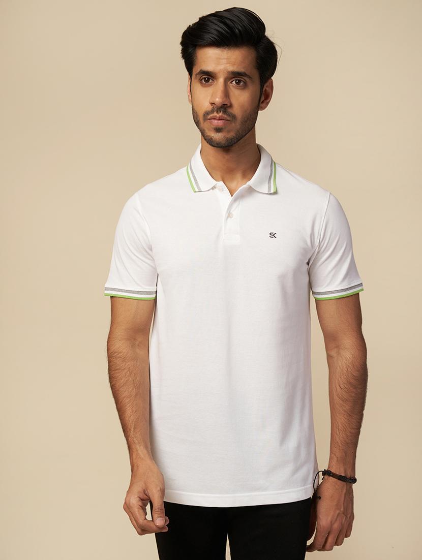men solid short sleeves polo t-shirt - 21565150 -  Zoom Image - 0
