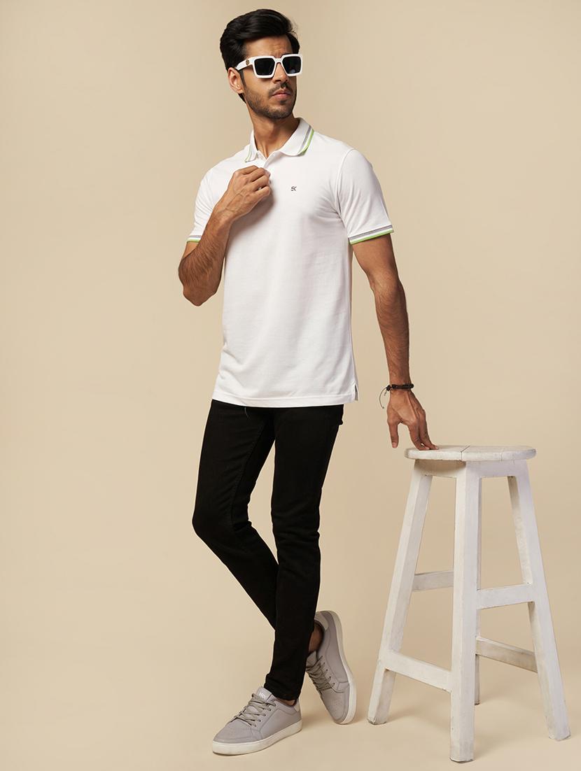 men solid short sleeves polo t-shirt - 21565150 - Standard Image - 2