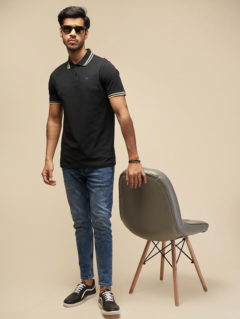 men solid short sleeves polo t-shirt - 21565152 - Standard Image - 2