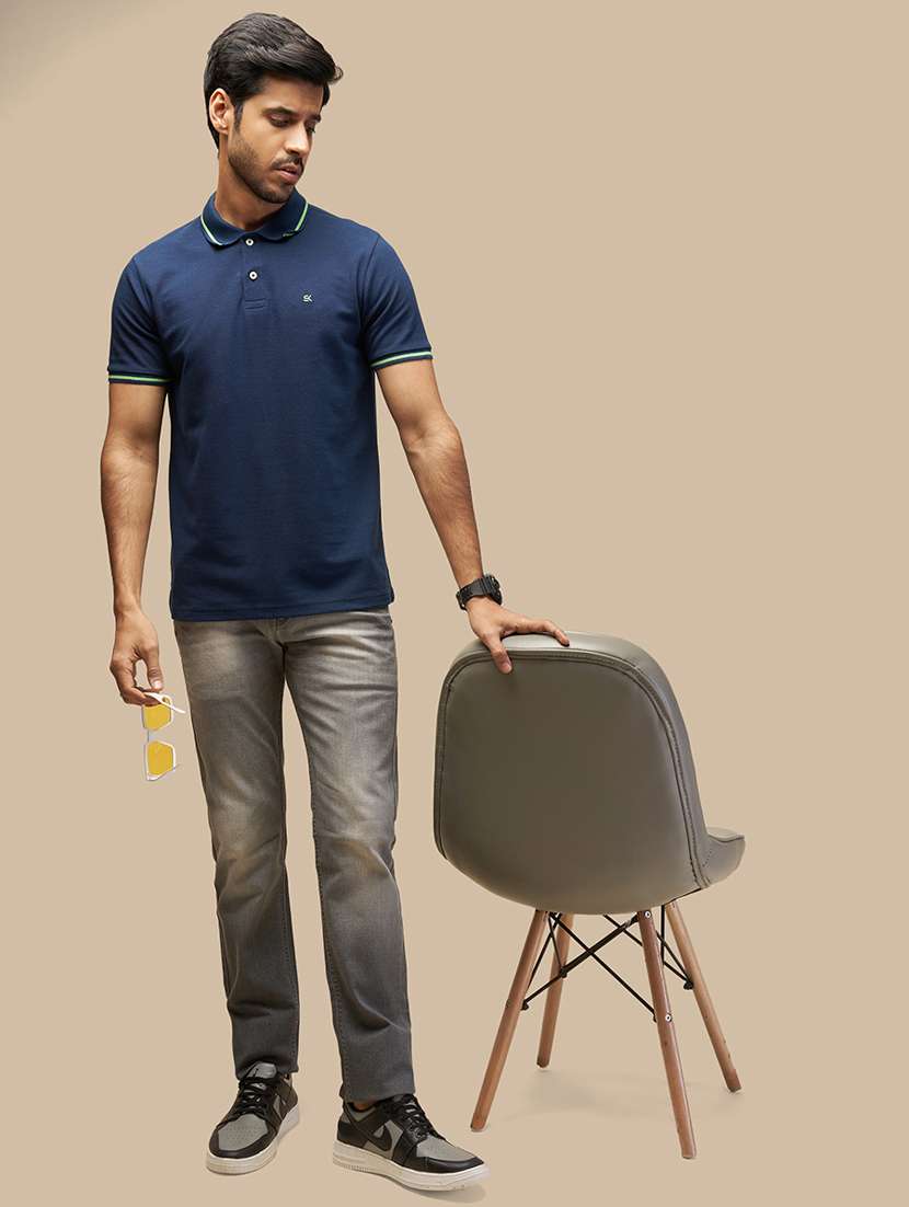 men solid short sleeves polo t-shirt - 21565182 - Standard Image - 2