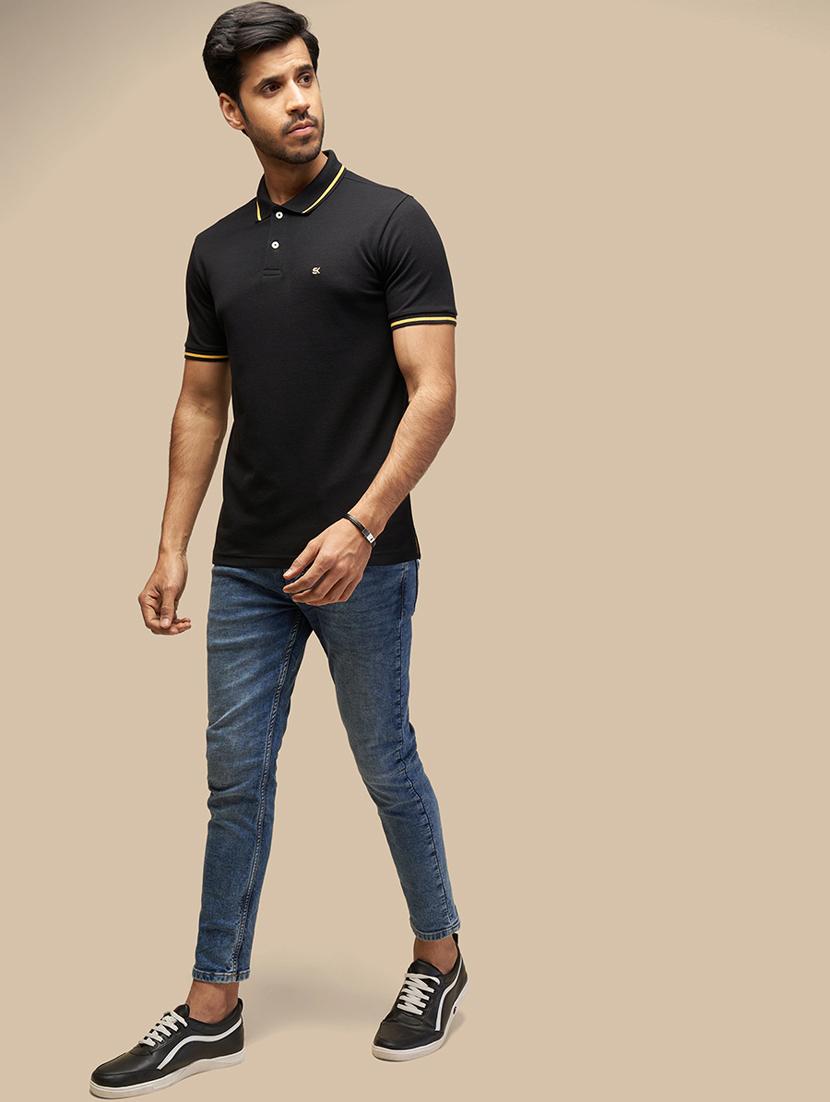 men solid short sleeves polo t-shirt - 21565183 - Standard Image - 2