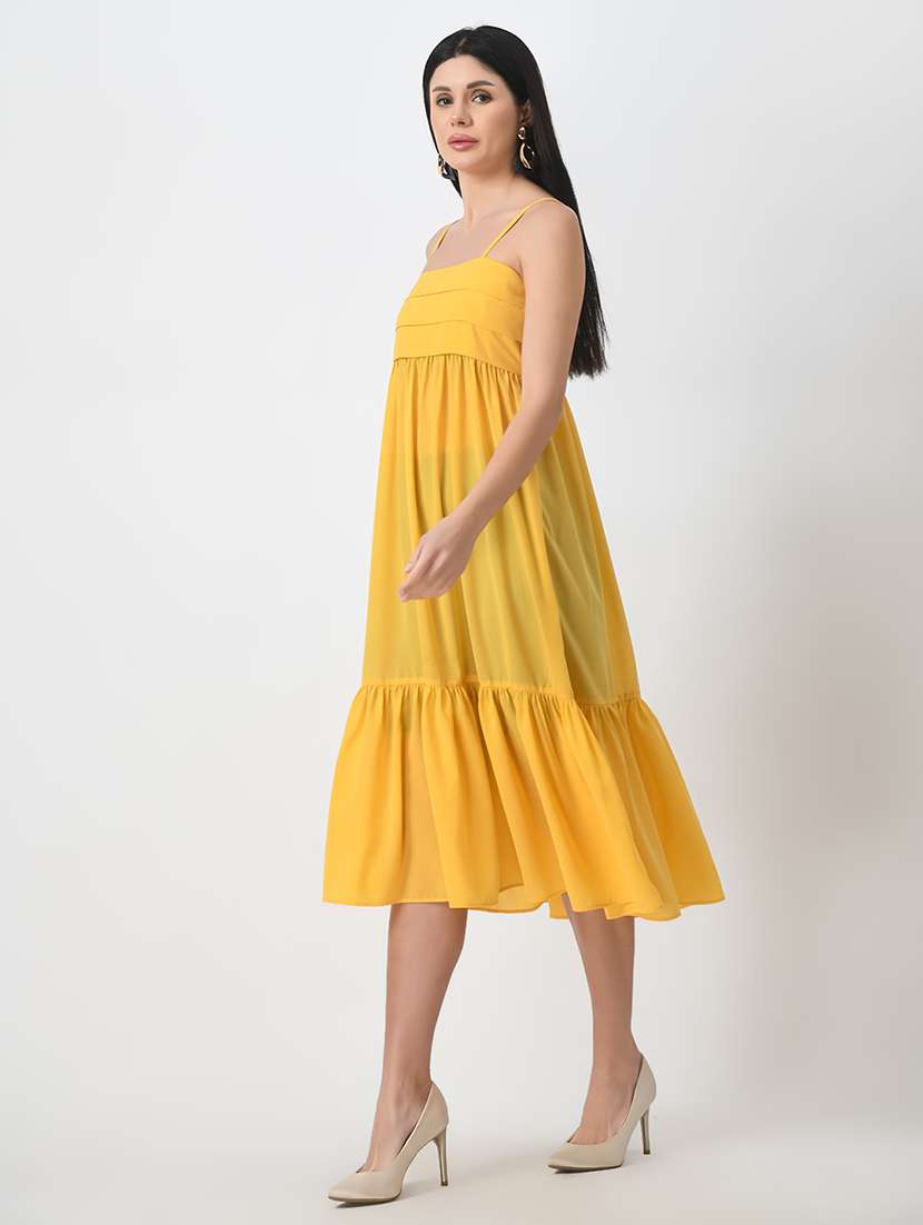 women sleeveless solid tiered dress - 21565419 - Standard Image - 2