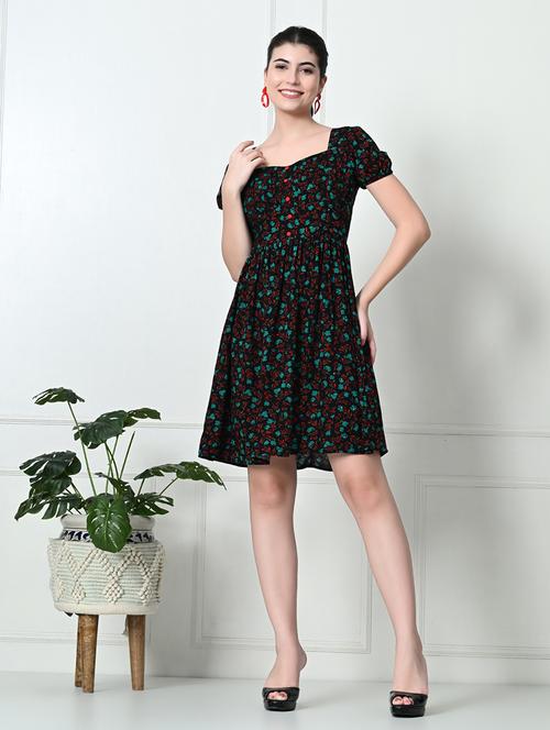 women floral print a-line dress - 21565661 - Standard Image - 0