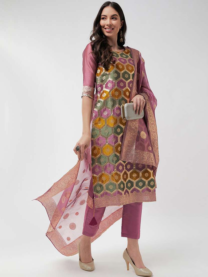 women self design kurta pant set with dupatta - 21567210 - Standard Image - 2