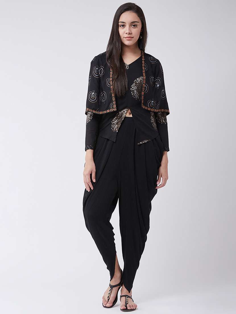 women black printed fusion set