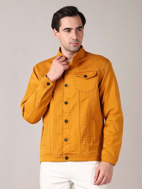 men solid long sleeve denim jacket - 21567285 - Standard Image - 0