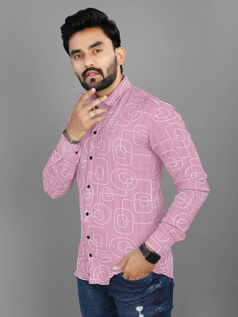 men abstract printed regular fit casual shirt - 21567302 - Standard Image - 2