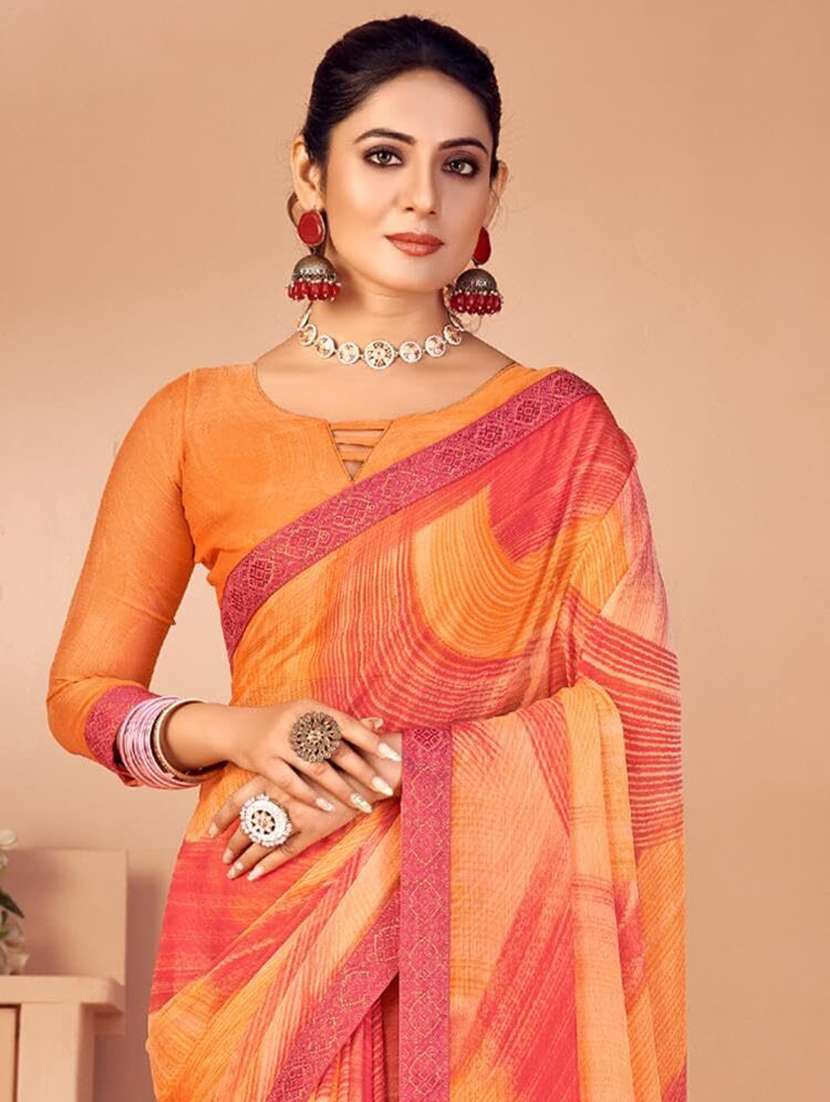 women abstract print saree  - 21567396 -  Standard Image - 2
