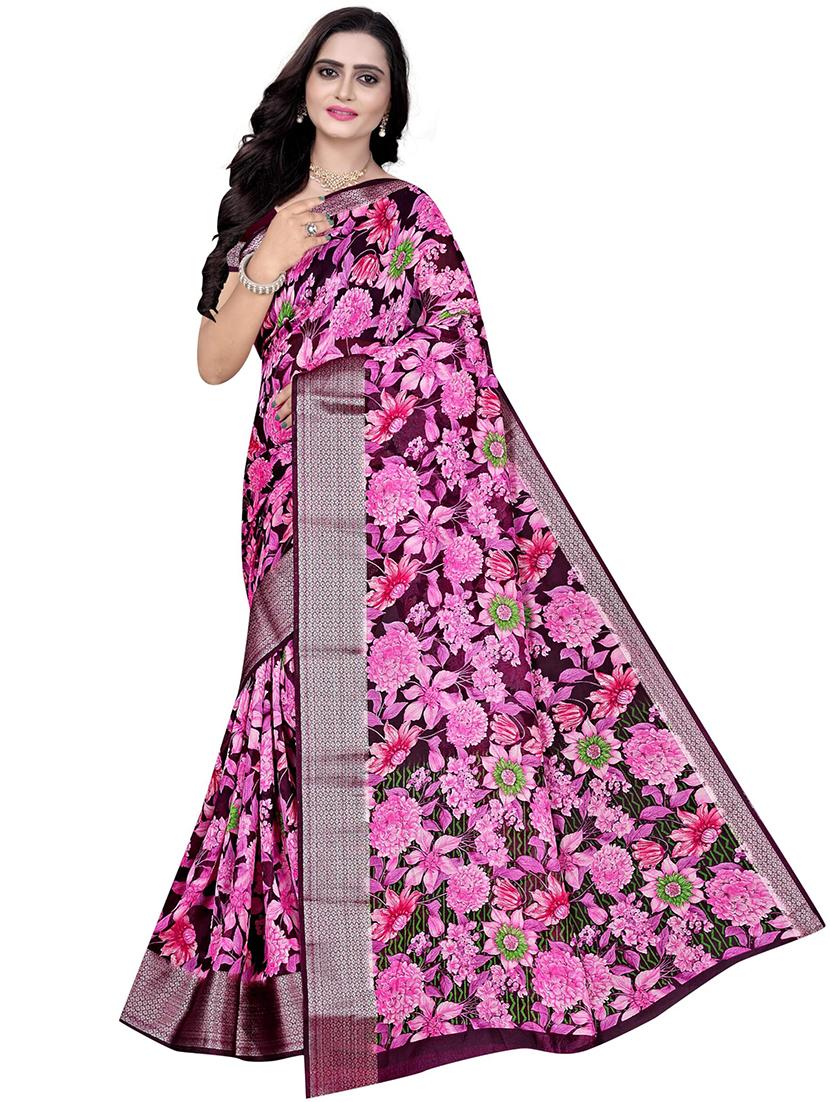 women floral printed georgette saree - 21567533 - Standard Image - 2