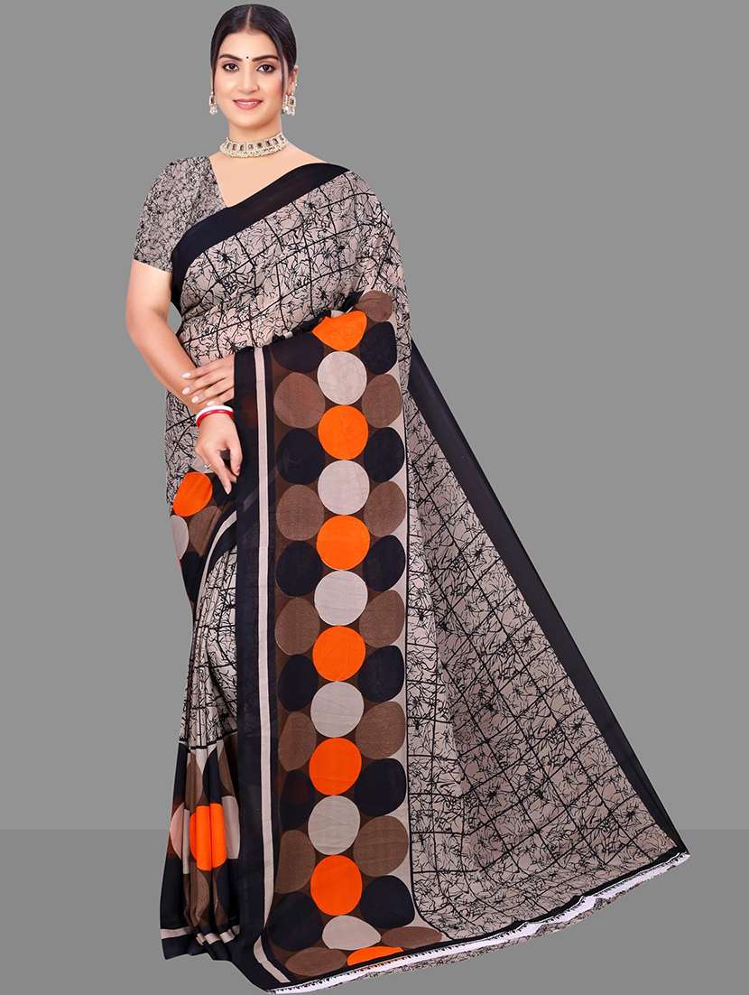 women black printed saree - 21567536 - Zoom Image - 0