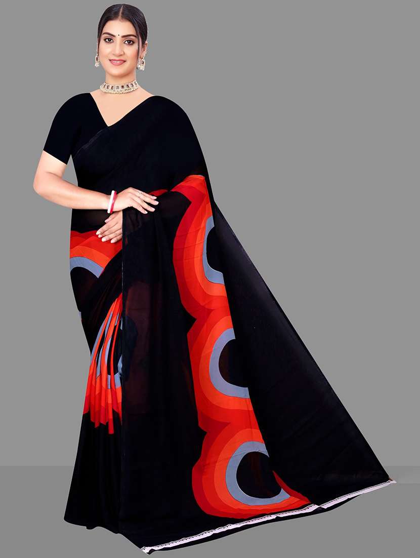women geometric printed saree  - 21567539 -  Zoom Image - 0