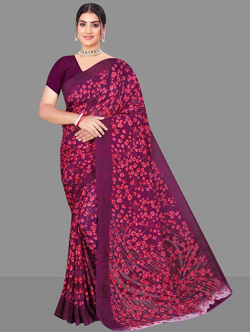 women floral printed saree - 21567558 - Standard Image - 0