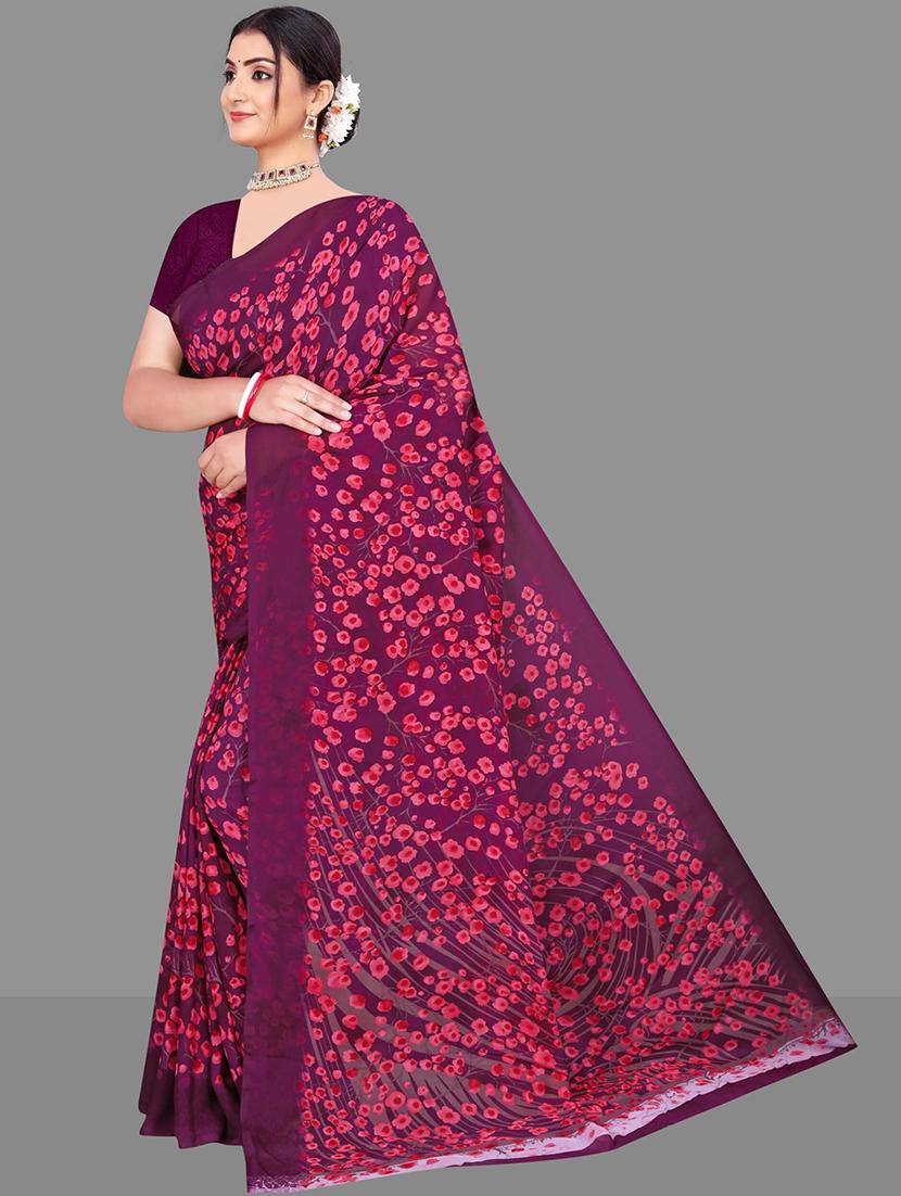 women floral printed saree - 21567558 - Standard Image - 2