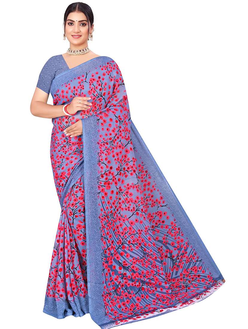 women floral printed saree - 21567561 - Standard Image - 2
