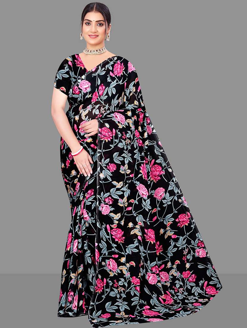 women floral printed saree 