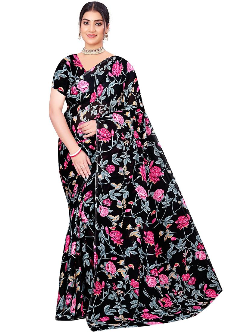 women floral printed saree - 21567562 - Standard Image - 2