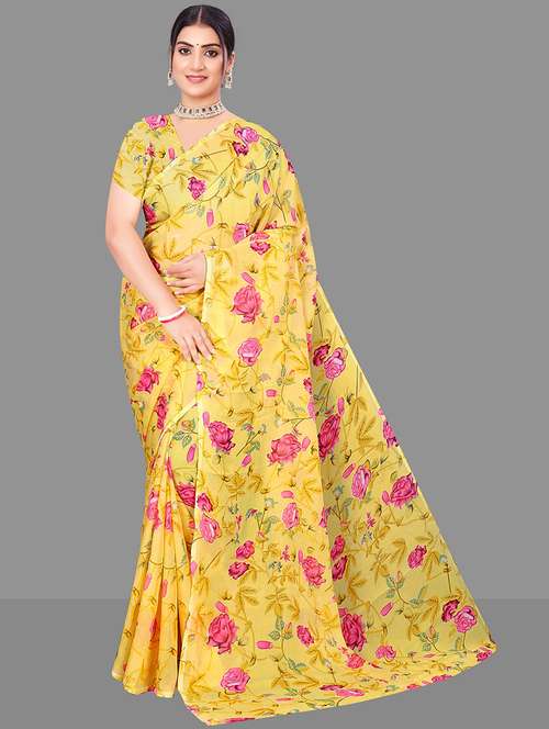 women floral printed saree  - 21567563 -  Standard Image - 0