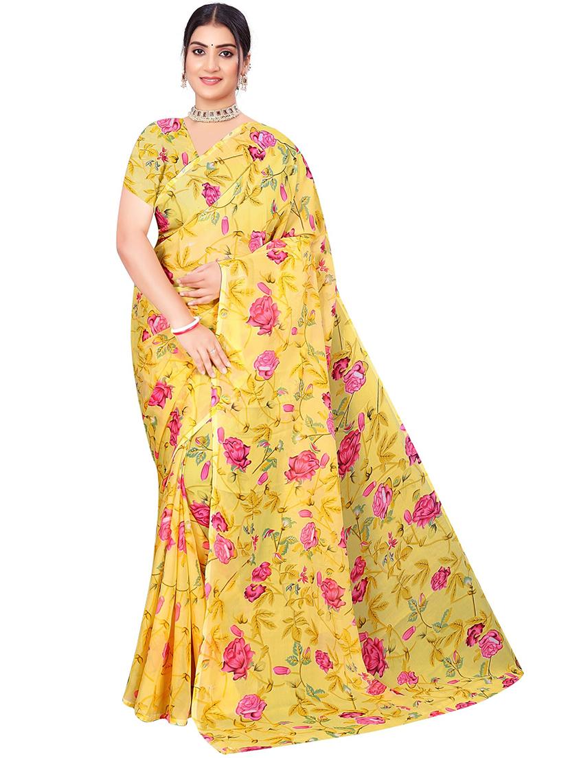 women floral printed saree - 21567563 - Standard Image - 2