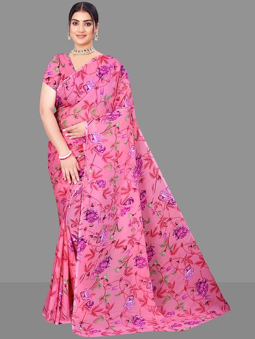 women floral printed saree - 21567564 - Standard Image - 0