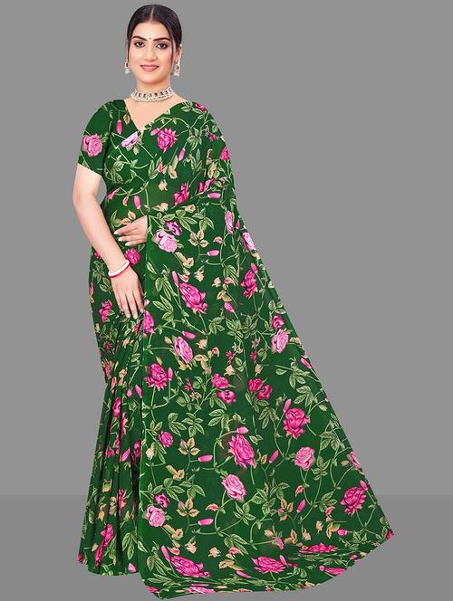 women floral printed saree - 21567568 - Standard Image - 0