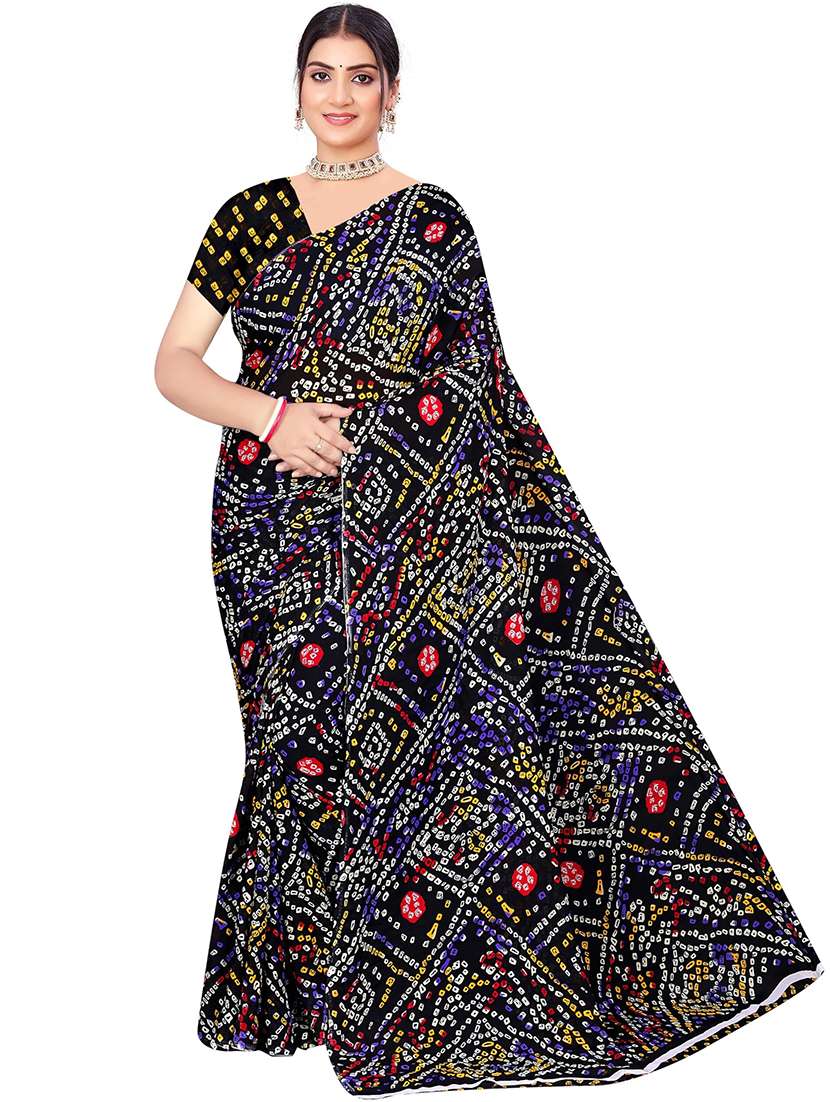 women bandhani printed saree - 21567570 - Standard Image - 2