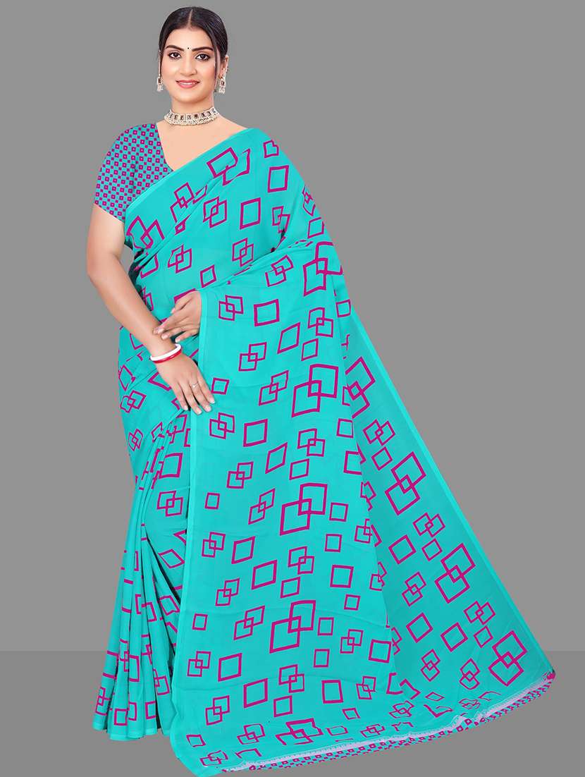 women geometric printed saree 