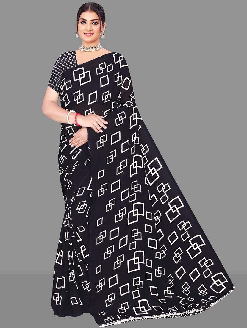 women geometric printed saree - 21567582 - Zoom Image - 0