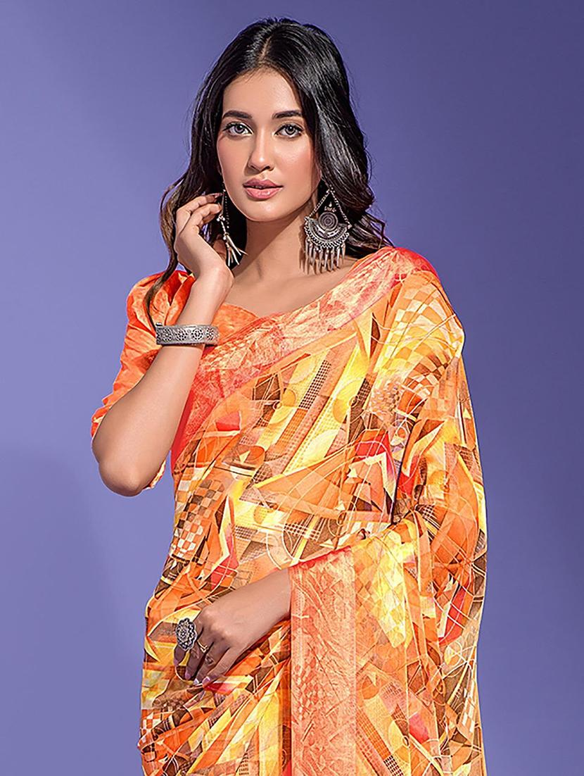 women abstract printed saree - 21567609 - Standard Image - 2