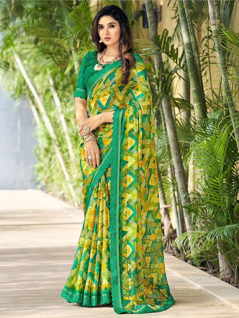 women geometric printed saree - 21567650 - Zoom Image - 0