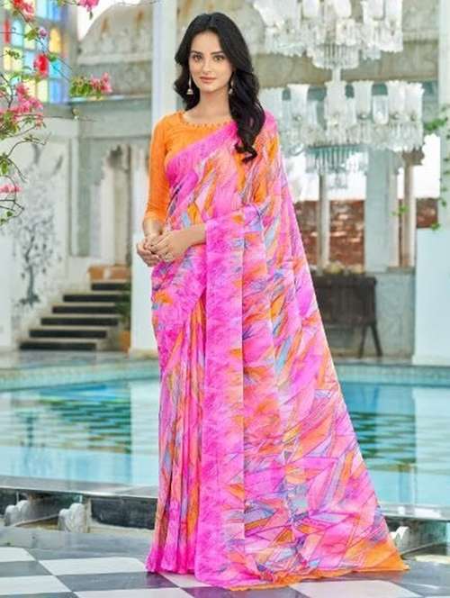 women printed saree  - 21567668 -  Standard Image - 0