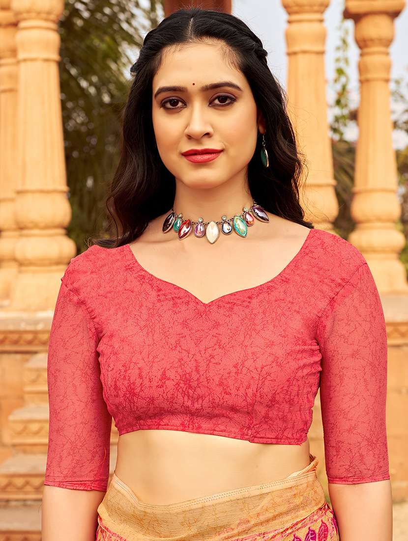 women orange printed saree - 21567700 -  Standard Image - 2