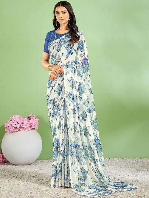 women floral printed saree - 21567711 - Standard Image - 0