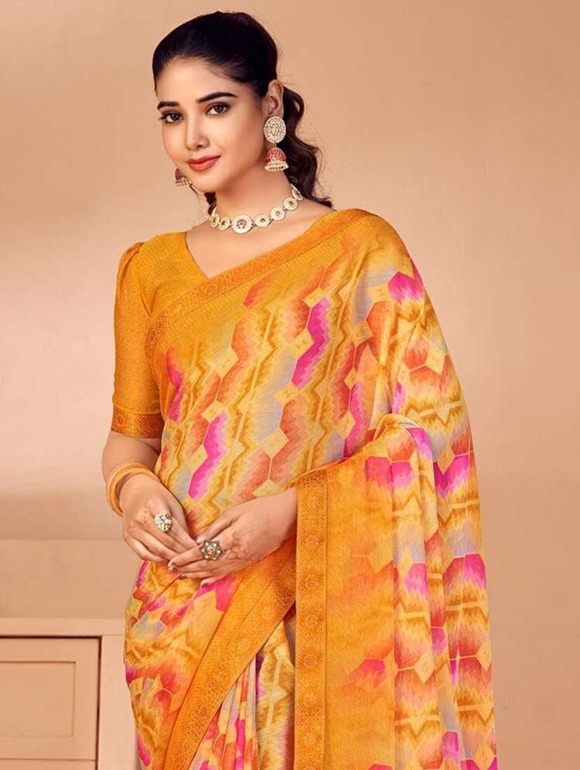 women printed saree - 21567768 - Standard Image - 2