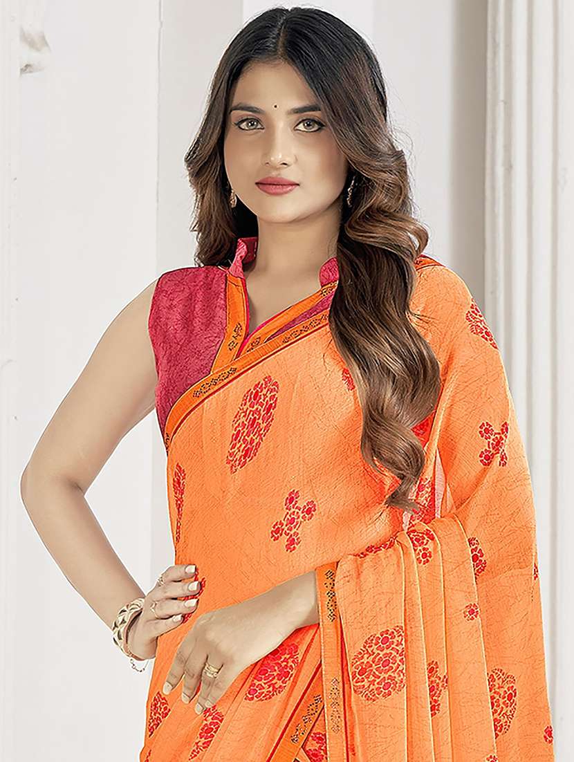 women printed saree - 21567774 - Standard Image - 2