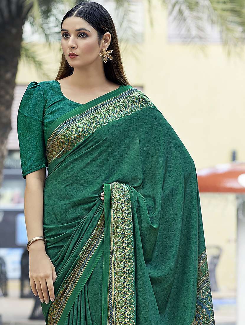 women paisley printed bordered saree - 21567777 -  Standard Image - 2