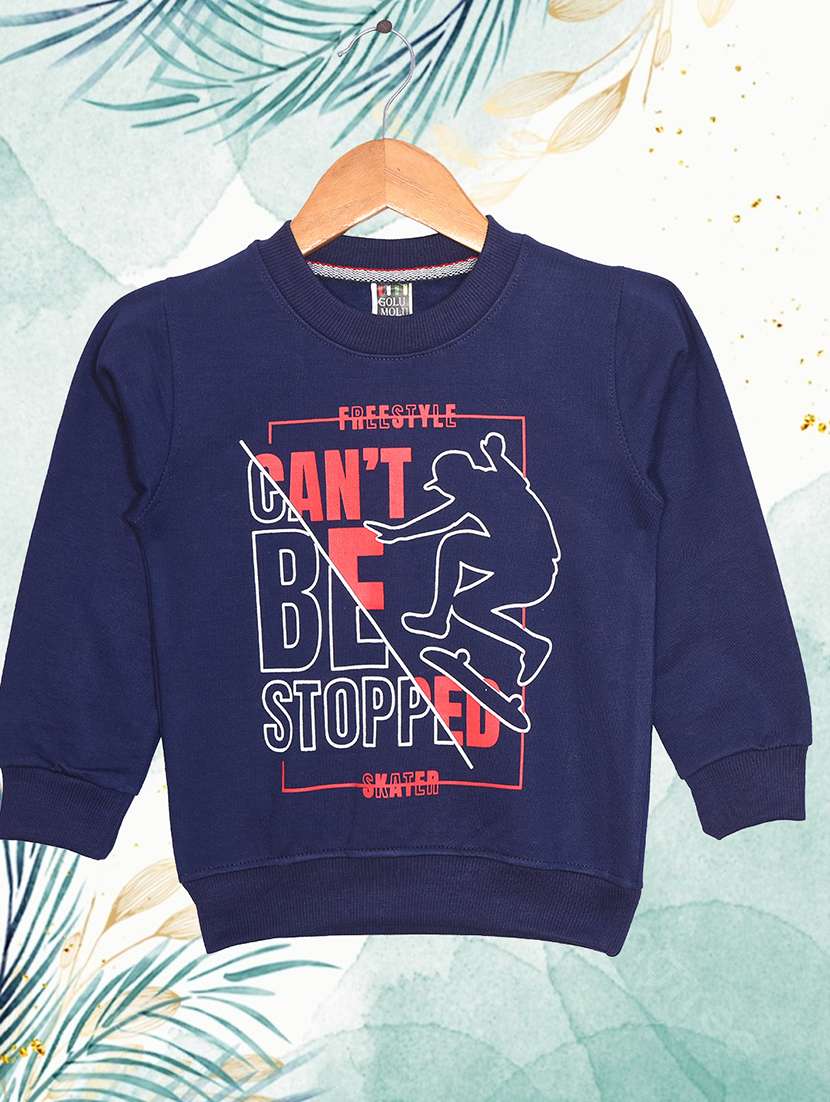 boys long sleeves front print sweatshirt