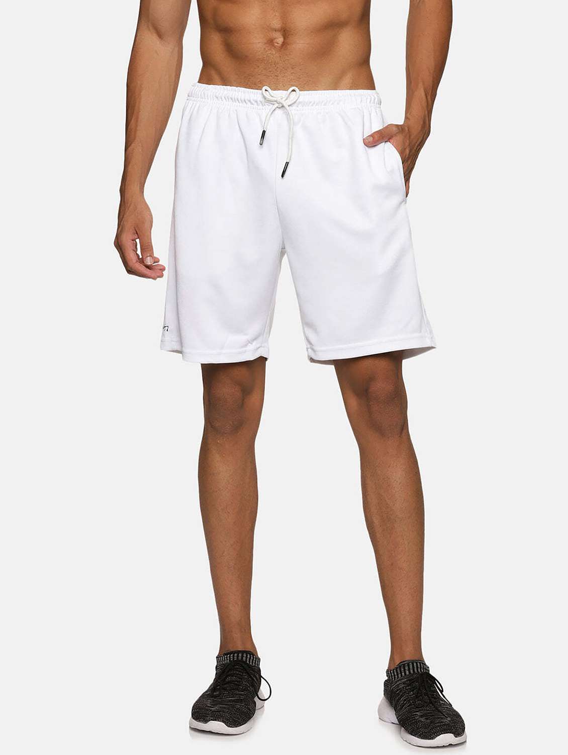 white polyester short