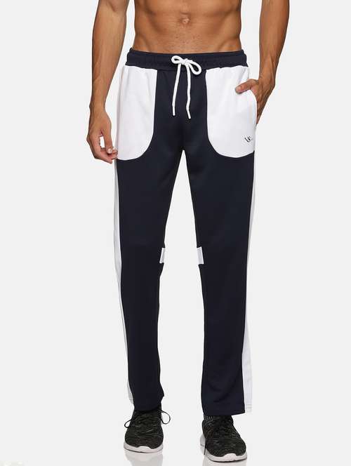 navy blue polyester  ankle length track pant - 21567917 -  Standard Image - 0