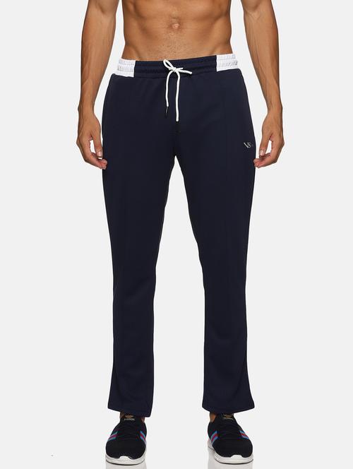 navy blue polyester ankle length track pant - 21567920 - Standard Image - 0